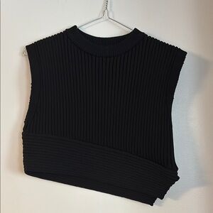 Zara Black Ribbed Crop Top